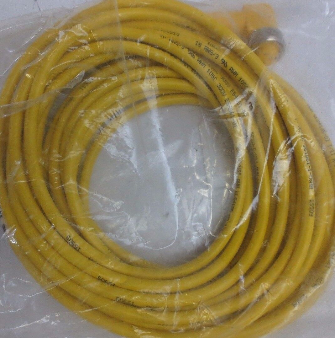 TURCK WKM31-10M / U2321-01 MINI-FAST 90-DEGREE CORDSET - 600V, 9A - NEW SURPLUS