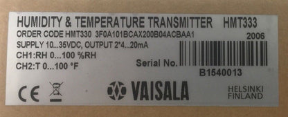 VAILALA HMT333 HUMIDITY & TEMPERATURE TRANSMITTER 10...35VDC