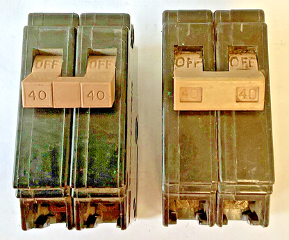 CUTLER HAMMER CH240 CIRCUIT BREAKER 40A 120/240VAC 1POLE ****LOTOF2****