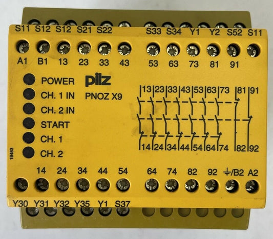 PILZ PNOZ X9 7S/2O SAFETY RELAY 120VAC 11VA 24VDC 5.5W AC15:230V 5A DC13:24V 7A