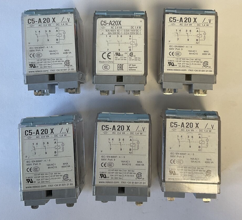 RELECO C5-A20X RELAY 24VDC MR-C 1/2HP 15A 277VAC ***LOTOF6***