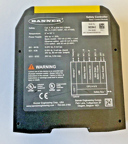BANNER SC26-2 BASE CONTROL MODULE 24VDC CAT.4