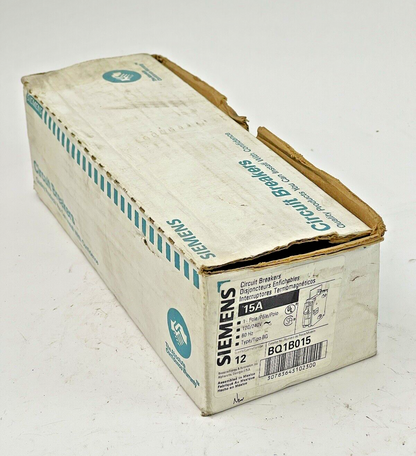 SIEMENS **BOX OF 12** - BQ1B015 - CIRCUIT BREAKERS - 15A/1POLE/240VAC - NEW