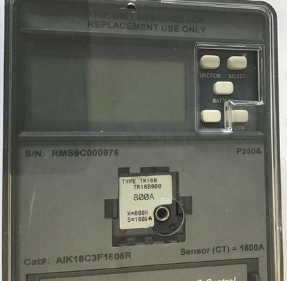 GENERAL ELECTRIC AIK16C3F1605R TRIP UNIT W/TR16B800 800A MICROVERSATRIP