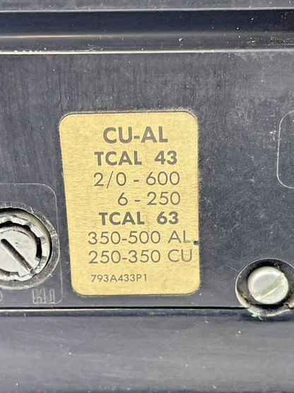 GE - TB43250 - TRI-BREAK CIRCUIT BREAKER - TB43F - 250 A, 3 POLE, 600 VAC