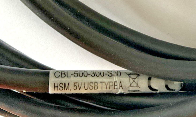 HONEYWELL CBL-500-300-S00 HSM, 5V USB TYPE A CABLE  REV.C