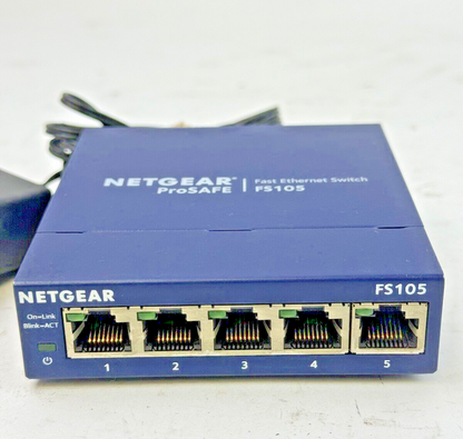 NETGEAR - FS105 - FAST ETHERNET SWITCH - ProSAFE 5 PORT 10/100 SWITCH