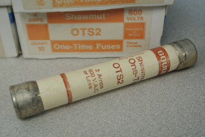 LOT of 6 / GOULD-SHAWMUT OTS2 ONE-TIME CLASS K5 FUSE / 2A / 600V / OTS-2