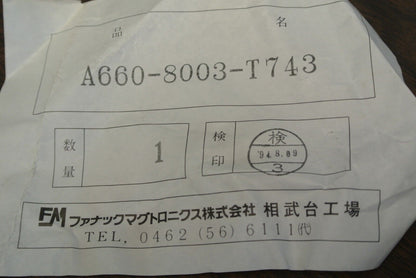 FANUC A660-8003-T743 CABLE ASSEMBLY w/GUIDE for S-100 / AZ7311 + 8003-T743 RL