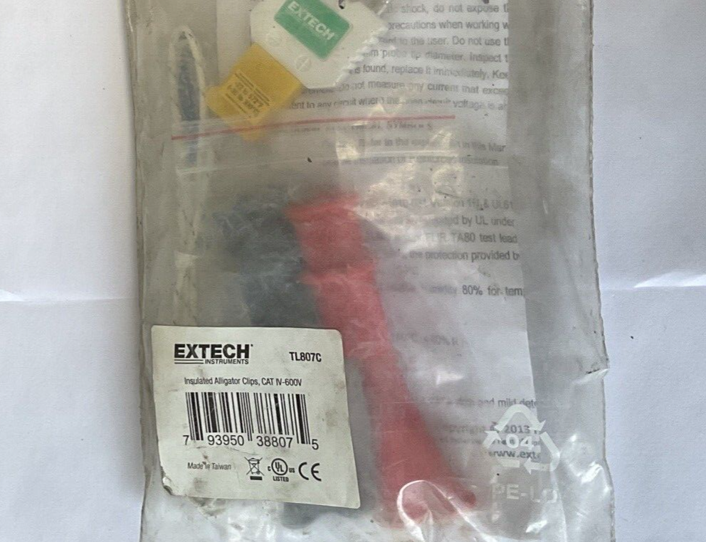EXTECH TL807C INSULATED ALLIGATOR CLIPS