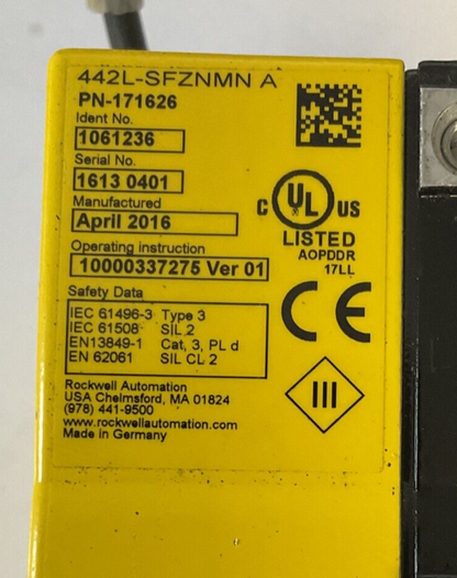ALLEN BRADLEY 442L-SFZNMN GUARDMASTER SAFE ZONE MINI SAFETY LASER SCANNER