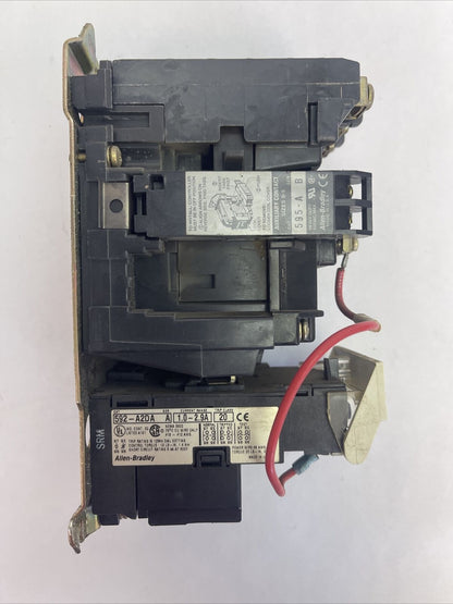 ALLEN BRADLEY 509-BOD-A2D SER B SIZE 1 STARTER 27A 600VAC 10HP 592-A2DA 1-2.9A