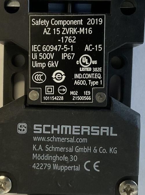 SCHMERSAL AZ 15 ZVRK-M16-1762 SAFETY COMPONENT 6KV 500V