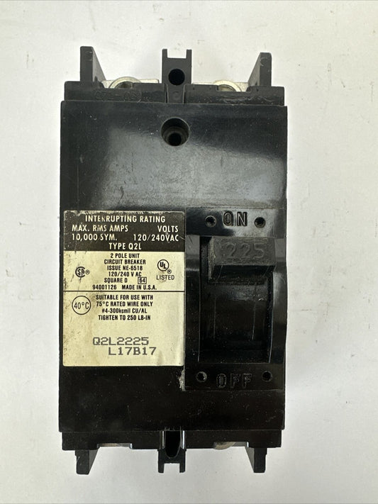 SQUARE D Q2L2225 CIRCUIT BREAKER 225AMP 2POLE 120/240VAC