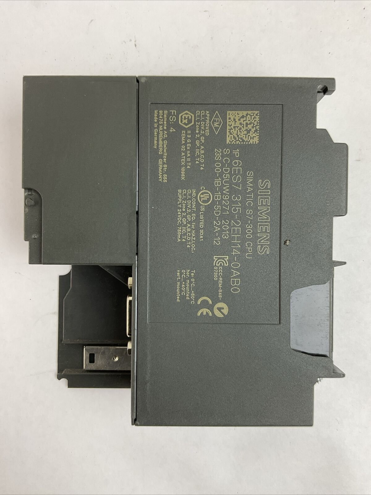 SIEMENS 1P 6ES7 315-2EH14-0AB0 SIMATIC S7-300 CPU 315-2 PN/DP 24VDC MISSING DOOR