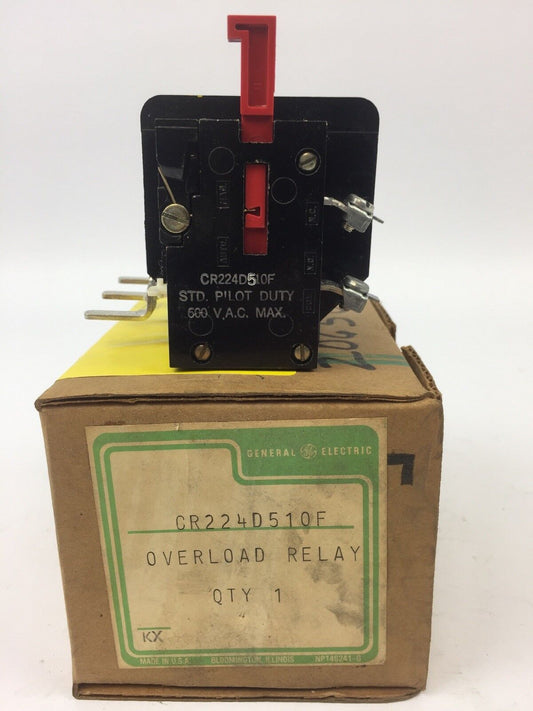 GE CR224D510F OVERLOAD RELAY STD PILOT DUTY 600 VAC MAX