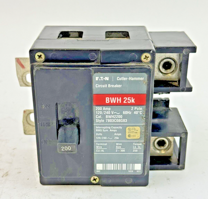 CUTLER-HAMMER - BWH2200 - 2 POLE,200A,240 VAC,60HZ TYPE BR MAIN CIRCUIT BREAKER