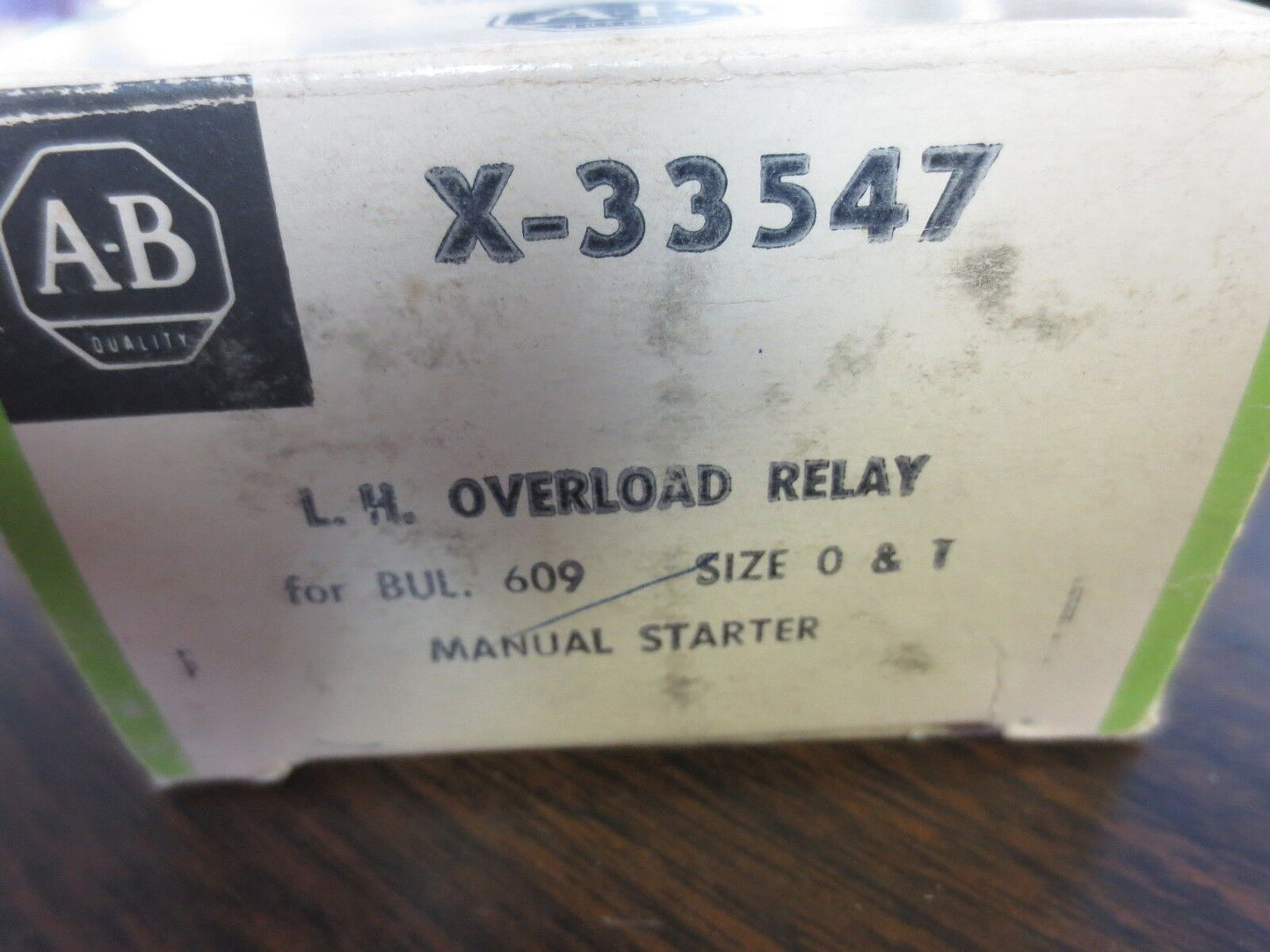 ALLEN-BRADLEY X-33547 L.H. OVERLOAD RELAY for BUL. 609 SIZE 0 & 1 - NEW SURPLUS