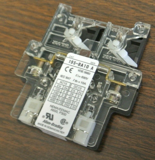 LOT of 3 / ALLEN-BRADLEY 195-BA10 AUXILIARY SWITCH / AUX. CONTACT / NEW SURPLUS