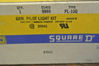 SQUARE D 9999 PL-10G PILOT LIGHT KIT / GREEN / for TYPE F MANUAL STARTER / NEW
