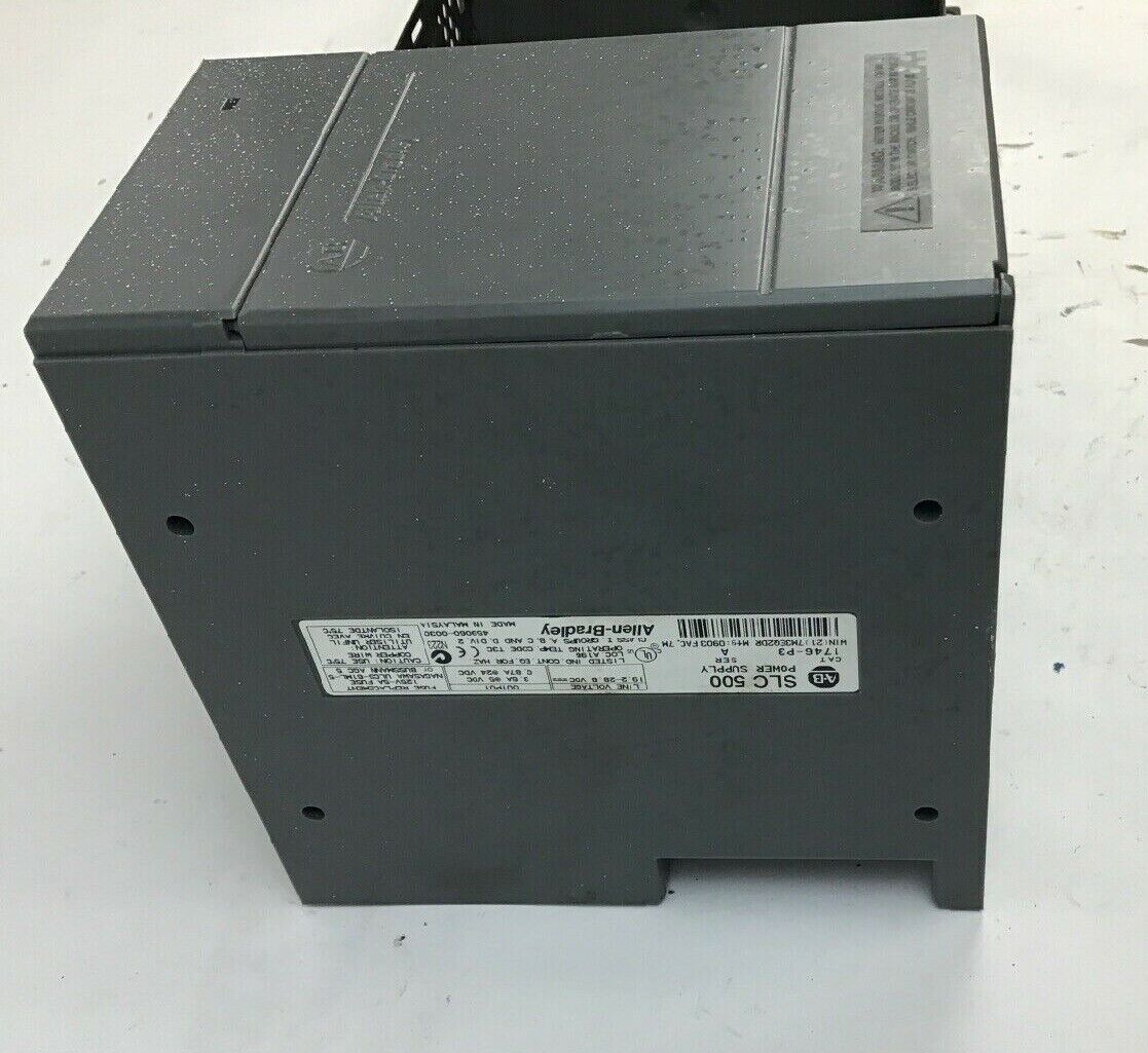 ALLEN BRADLEY 1746-P3 POWER SUPPLY SER.A  W/ 1746-A10 10 SLOT RACK