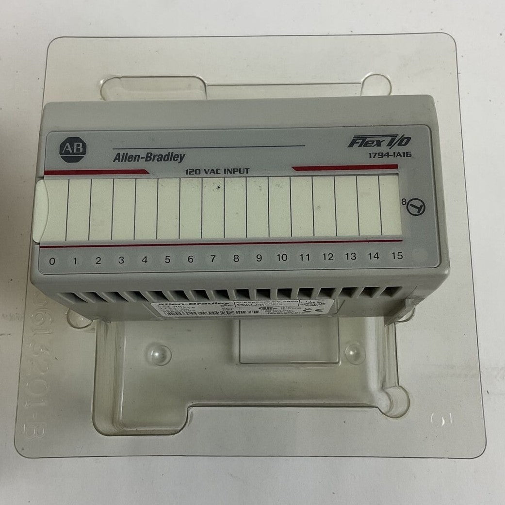 ALLEN BRADLEY 1794-IA16 INPUT MODULE SER.A 5VDC REV.A01 120VAC 20MA