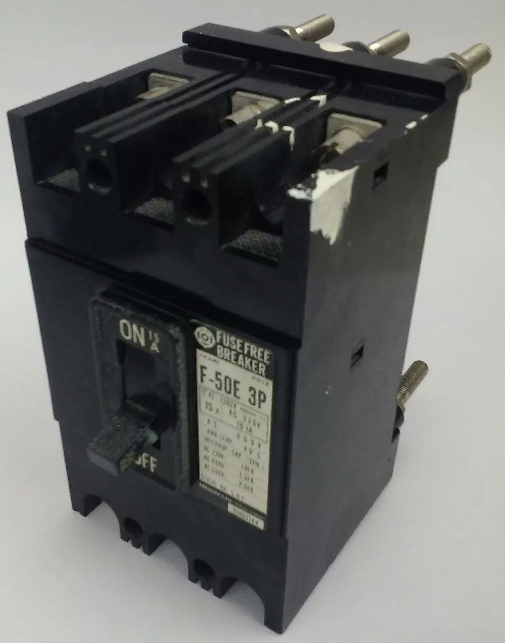 GE CR1062R41L MANUEL STARTER, F-50E 3P FUSE FREE BREAKER, 15A, 600V, 10KA, PARTS