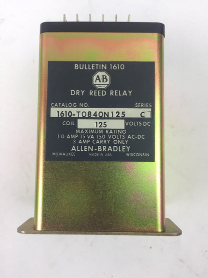 ALLEN BRADLEY 1610-TO84ON125 DRY REED RELAY 125VDC CONTACTS 8 NO - 4 NC