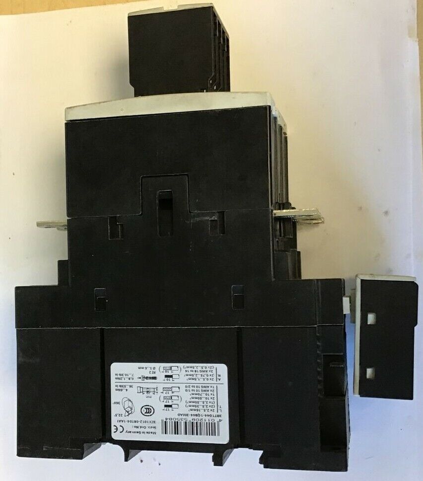 SIEMENS 3RT1044-1 QB44-3MAO CONTACTOR W/3RH1921-1HA22-3AA1,3RH1924-1GP11