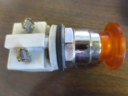 SQUARE D 9001KM1 LIGHT MODULE with MUSHROOM-HEAD PUSHBUTTON, AMBER NO BULB