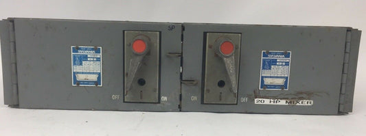 SYLVANIA QSFT653R FUSIBLE TWIN PANELBOARD SWITCH 600VAC 60A 3 POLE