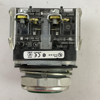 ALLEN BRADLEY 800T-A101 GREEN FLUSH HEAD PUSH BUTTON SER T TYPE 4/13