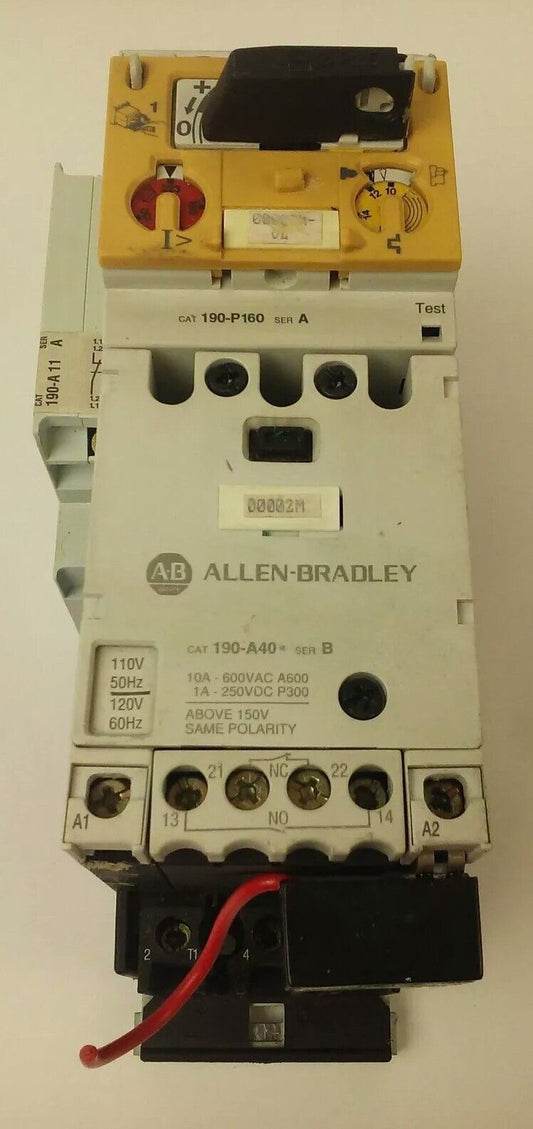 ALLEN-BRADLEY STARTER 190-MN, 190-P160, 190-A40, 190-A11, 199-FSMA1, 120V COIL
