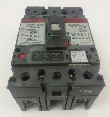 GE SELA24AT0030  2P, 30A, 480V,CIRCUIT BREAKER W/ 20A PLUG, USED GOOD CONDITION