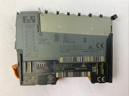 B&R X20DI9371 REV G0 INPUT MODULE X20BM11 REV H0