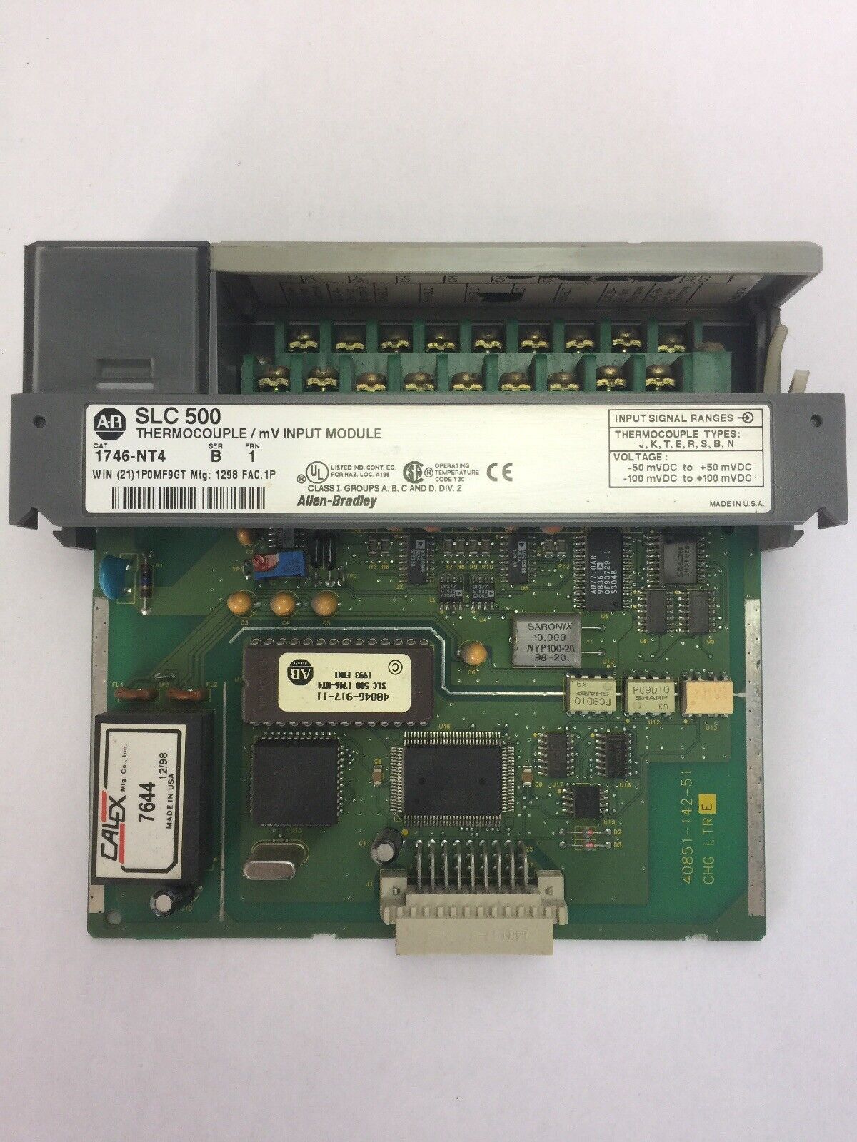 ALLEN BRADLEY 1746-NT THERMOCOUPLE / mV INPUT MODULE SER B FRN 1