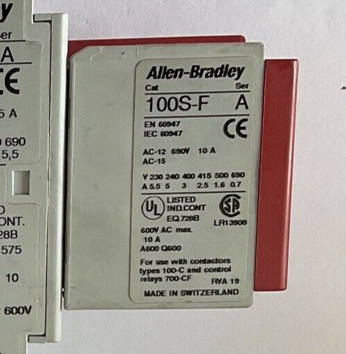 ALLEN BRADLEY 100S-C12DJ14C SAFETY CONTACTOR SER.A 24VDC