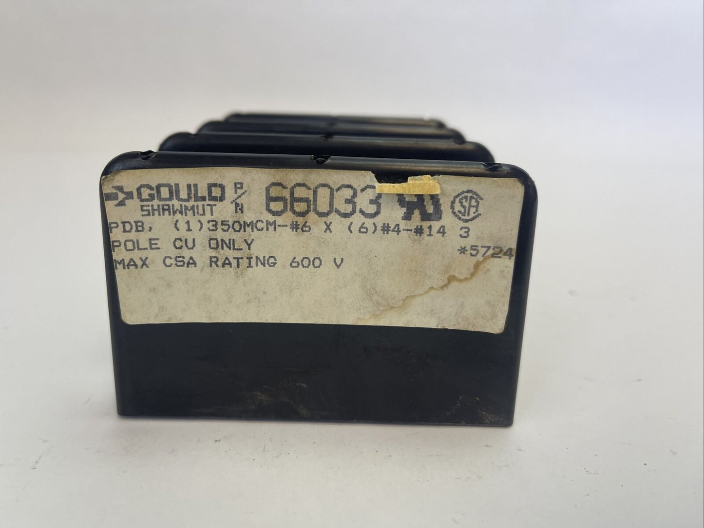 GOULD SHAWMUT 66033 DISTRIBUTION BLOCK 600V