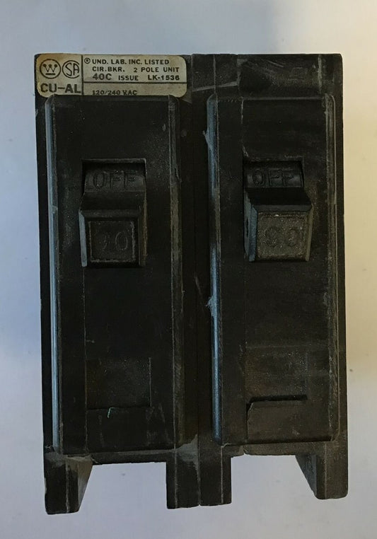 WESTINGHOUSE QPHW2090 CIRCUIT BREAKER 120/240VAC 2POLE 90AMP