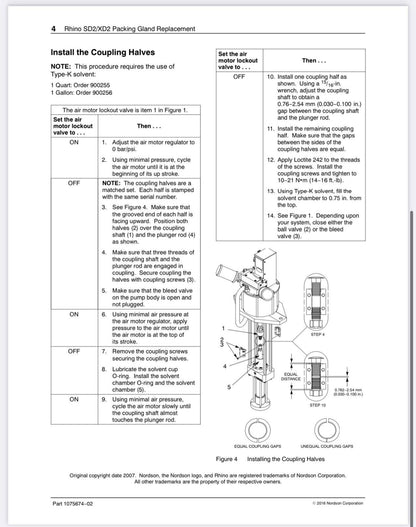 NORDSON - 1081134 - PACKING GLAND FOR RHINO SD2/XD2 - TWO EXTRA O RINGS - RARE