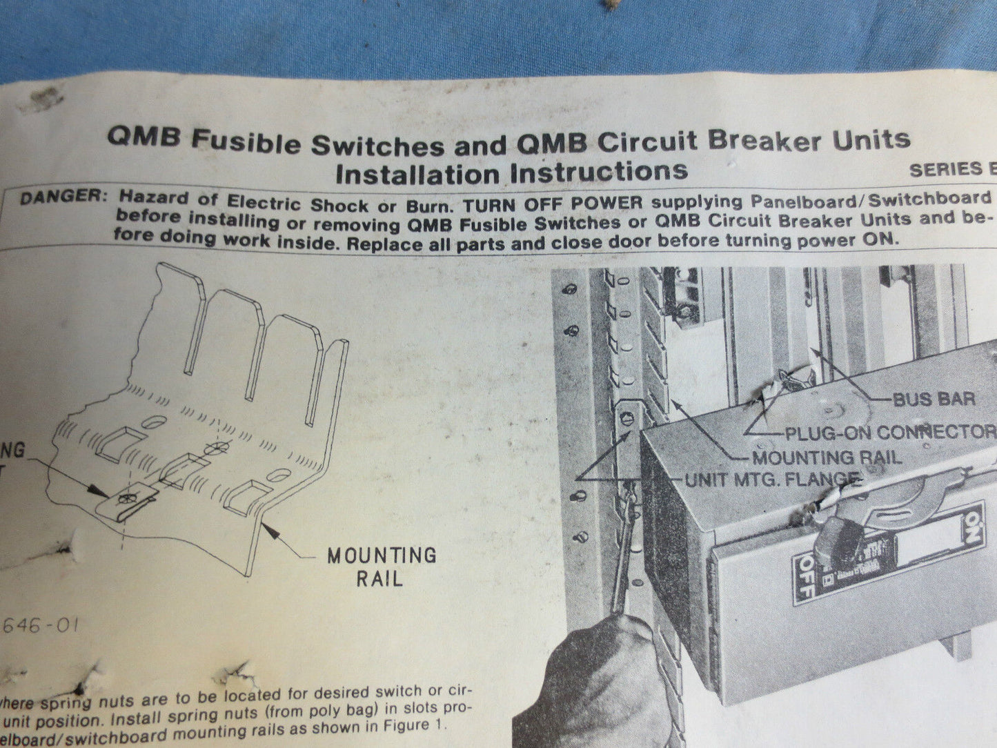 SQUARE D QMB261TW FUSIBLE PANELBOARD / BUSWAY SWITCH 30A 2-POLE 600VAC - NEW