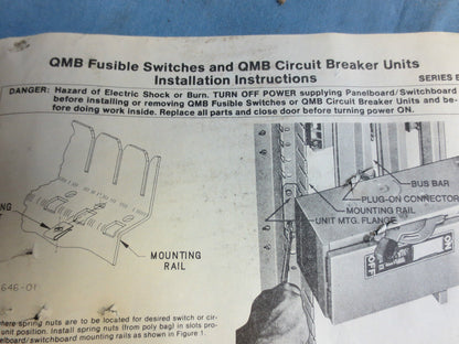 SQUARE D QMB261TW FUSIBLE PANELBOARD / BUSWAY SWITCH 30A 2-POLE 600VAC - NEW