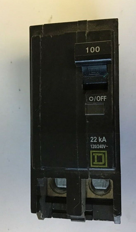 SQUARE D QO2100VH CIRCUIT BREAKER 100A 120/240VAC 50/60HZ  2POLE