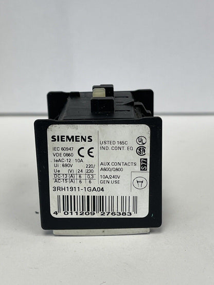 SIEMENS *LOT OF 2* - 3RH1911-1GA04 - AUXILIARY CONTACTS