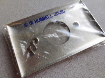 HUBBELL S7 WALL PLATE STAINLESS STEEL - ONE GANG - NEW SURPLUS - BOX of 10