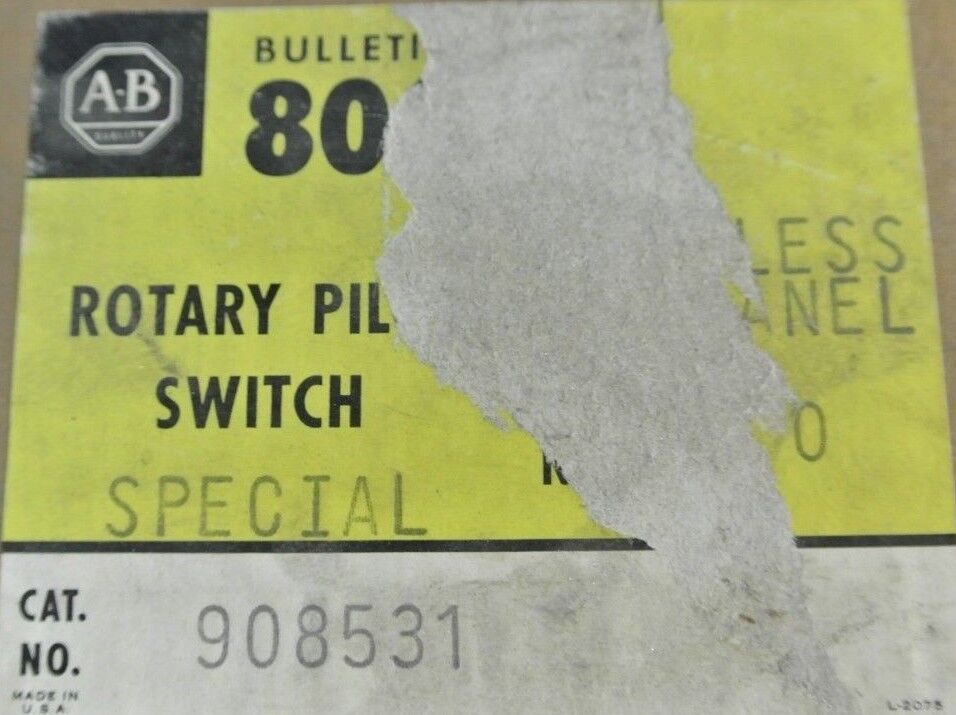 ALLEN-BRADLEY 908531 ROTARY PILOT SWITCH - SPECIAL - BULLETIN 806 - NEW SURPLUS
