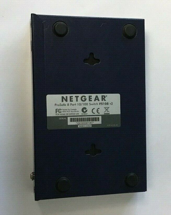 NETGEAR ProSafe FS108 8-Port FAST ETHERNET SWITCH 10/100Mbps 7.5VDC 1A (LOTOF3)