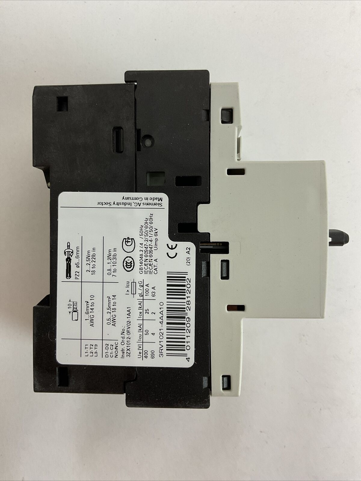 SIEMENS 3RV1021-4AA10 CIRCUIT BREAKER 11-16A