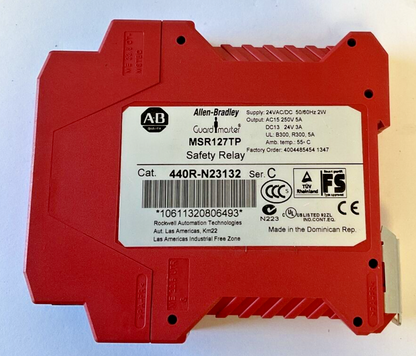 ALLEN BRADLEY 440R-N23132 SAFETY RELAY 24VAC/DC SER. C 50/60HZ 2W