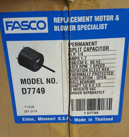 Fasco D7749 5.6" 1/4 HP Condenser Fan Motor